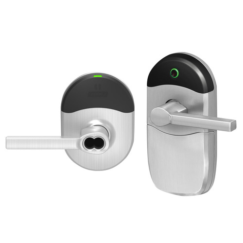 Wireless Cylindrical Lock Satin Chrome Antimicrobial Coated