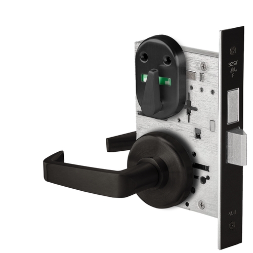 Grade 1 Dormitory Mortise Lock, Double Visual Indicator, 15 Lever, H Rose, SFIC Housing Less Core, Matte Black Finish, Field Reversible Matte Black