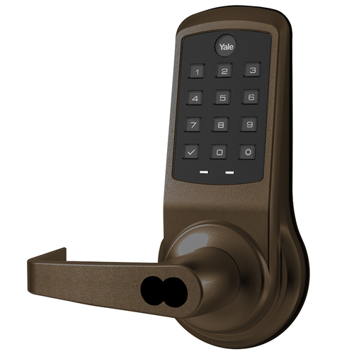 Yale M-AU-NTB612-NR 613E Cylindrical Lock with Keypad Trim Dark Oxidized Satin Bronze