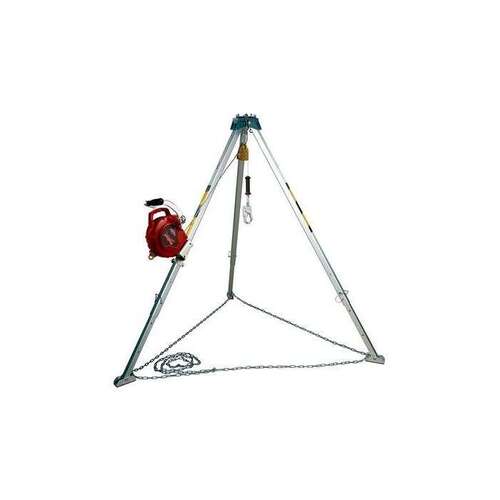 Silver and Red Tripod System - 50 ft Length