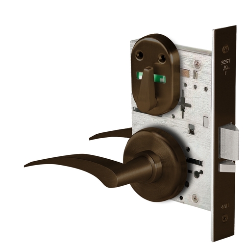 Grade 1 Office Mortise Lock, Double Visual Indicator, 17R Lever, H Rose, SFIC Housing Less Core, Oil-Rubbed Bronze Finish, Field Reversible Oil-Rubbed Bronze