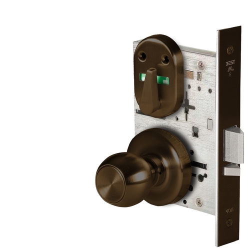 Grade 1 Office Mortise Lock, Double Visual Indicator, 4 Knob, R Rose, SFIC Housing Less Core, Oil-Rubbed Bronze Finish, Field Reversible Oil-Rubbed Bronze