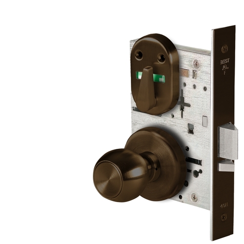 Grade 1 Office Mortise Lock, Double Visual Indicator, 4 Knob, H Rose, SFIC Housing Less Core, Oil-Rubbed Bronze Finish, Field Reversible Oil-Rubbed Bronze