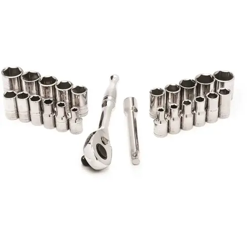 1/4 in. Drive Ratchet SAE/Metric Standard Socket Set