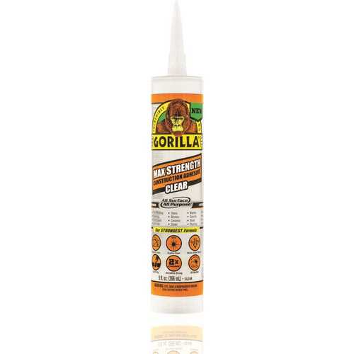 Gorilla 8212302 9 oz. Max Strength Construction Adhesive Clear