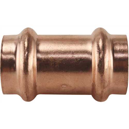 3/4 in. x 3/4 in. Copper Press x Press Pressure Coupling with Dimple Stop