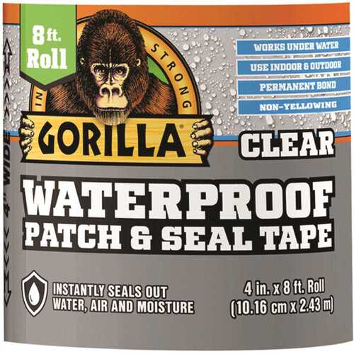 Gorilla 107261 8 ft. Clear Waterproof Patch and Seal Tape