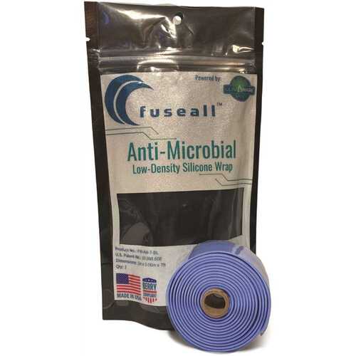 LumAware FW-AM-7-BLU Fuseall Powered by LumAware Wrap Tape 1 in. x 7 ft. Antimocrobial Self-Fusing Silcone Wrap Stretch and Seal