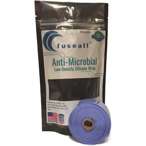 LumAware FW-AM-7-BLU Fuseall Powered by LumAware Wrap Tape 1 in. x 7 ft. Antimocrobial Self-Fusing Silcone Wrap Stretch and Seal Blue