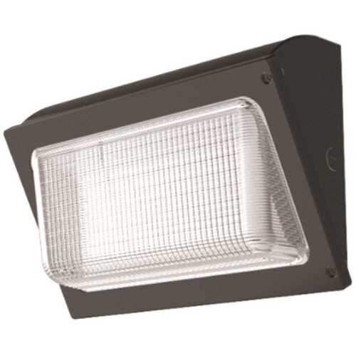 Simply Conserve L45/75-WPT-30/50-D-ADJ-120/277-PC 150-Watt/250- Watt Equivalent Integrated LED Black Dusk to Dawn Wall Pack Light 3000K/4000K/5000K