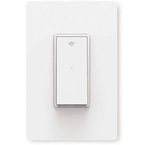 Simply Conserve SW-SP-100/240V-WiFi-WH-10PK Single-Pole Smart Home Push Button Rocker Light Switch with Wi-Fi, White
