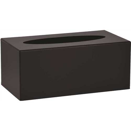 ALPINE 408-BLK 4 in. Acrylic Rectangular Tissue Box Container in Black