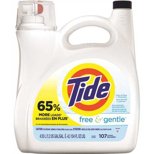 TIDE 003700057471 154 fl. oz. Free and Gentle Liquid Laundry Detergent (107-Loads)