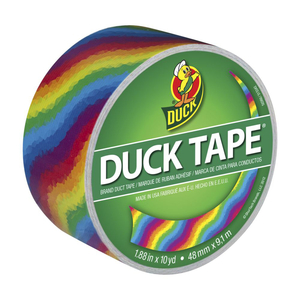 DUCK 281496 Duct Tape 1.88" W X 10 yd L Multicolored Rainbow Multicolored