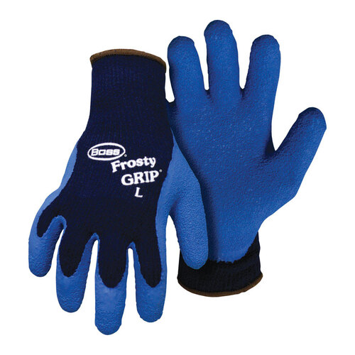 Frosty GRIP Protective Gloves, L, Knit Wrist Cuff, Acrylic Glove, Blue