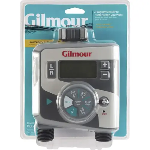Electronic Watering Timer, 1 to 360 min Time Setting, LCD Display, Gray