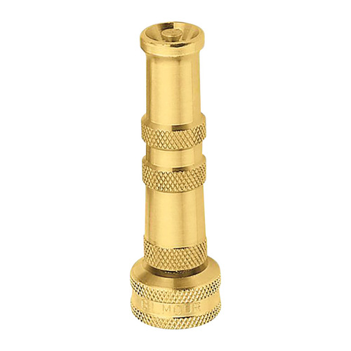 Heavy-Duty Hose Nozzle Adjustable Twist Brass Gold