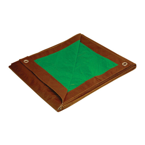 Foremost Tarp Co. 10810 Reversible Tarp . Dry Top 8 ft. W X 10 ft. L Medium Duty Polyethylene Brown/Green Brown/Green