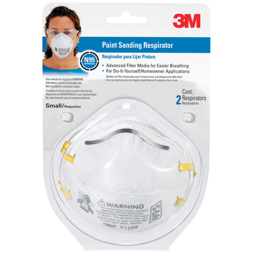 Disposable Particulate Respirator N95 Paint Sanding White S White Pair