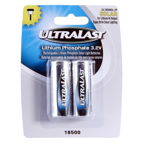 Ultralast 3000405 Solar Rechargeable Battery Lithium Phosphate 18500 3.2 V 1 Ah