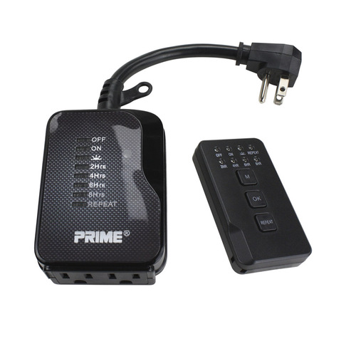 Prime TNRCOCD2-RC 24 Hour Timer With Remote Outdoor Black Black