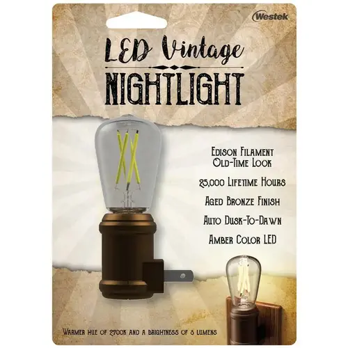 Night Light Automatic Plug-in Vintage Edison LED Bronze