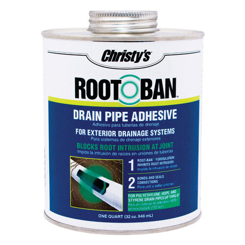 Christy's 505219 Adhesive and Sealant Root Ban Green For Drain Pipe 32 oz Green