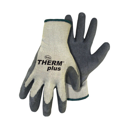 plus Protective Gloves, Unisex, XL, Knit Wrist Cuff, Acrylic Glove, Gray/White