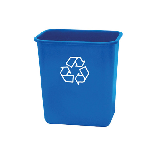 United Solutions WB0084 ECOSense Recycling Waste Basket, 7 gal Capacity, Plastic, Blue