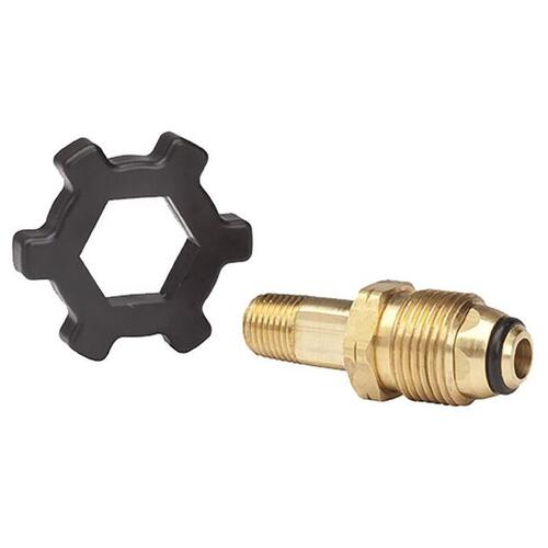 Mr. Heater F273762 Propane Fitting 1/4" D Brass Male Pipe Thread x Full Flow Soft Nose P.O.L. Gold