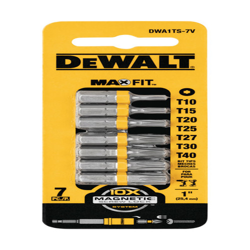 DEWALT DWA1TS7VXCP3 Security Bit Set Max Fit Torx 1" L S2 Tool Steel pack of 3