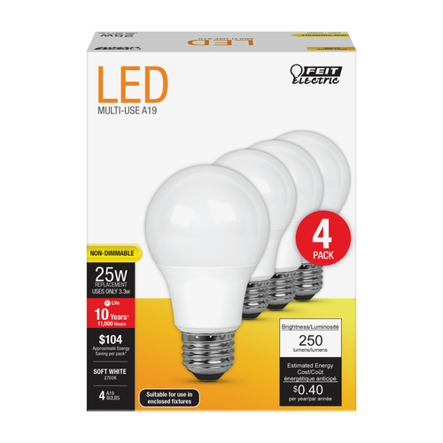 LED Bulb A19 E26 (Medium) Soft White 25 W Frosted LED Bulb A19 E26 (Medium) Soft White 25 W Frosted