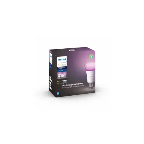 LED Smart Bulb Starter Kit Hue A19 E26 (Medium) Color Changing 60 W Frosted