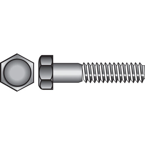 Hex Bolt 5/8" D X 6-1/2" L Zinc Plated Steel Zinc Plated