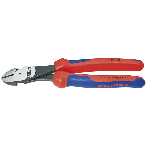 Knipex 74 22 200 SBA Angled Diagonal Wire Cutter 8" L Blue/Red