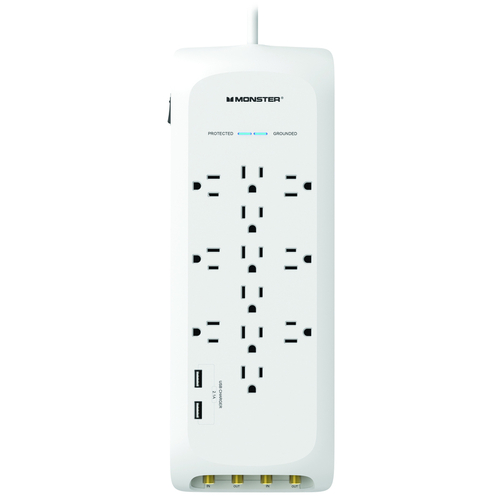 Surge Protector Just Power It Up 6 ft. L 12 outlets White 3420 J White