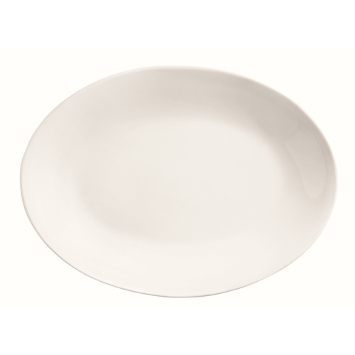 WORLD TABLEWARE 840-530R-30 World Tableware Porcelana Rolled Edge 13.5 Inch X 10 Inch Bright White Oval Coupe Platter, 12 Each