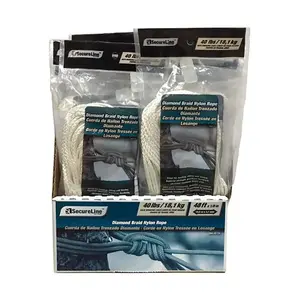 SecureLine Lehigh 1/8 in. D X 48 ft. L White Diamond Braided Nylon Rope SecureLine Lehigh 1/8 in. D X 48 ft. L White Diamond Braided Nylon Rope
