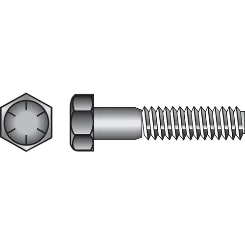 Hex Head Cap Screw 9/16" D X 4" L Heat Treated Steel Heat Treated