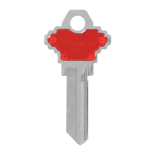 Key Blank ColorPlus House/Office Single Red/Silver