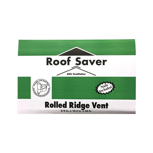 Rolled Ridge Vent 0.75" H X 10.5" W X 50 ft. L Fiber/Polyester