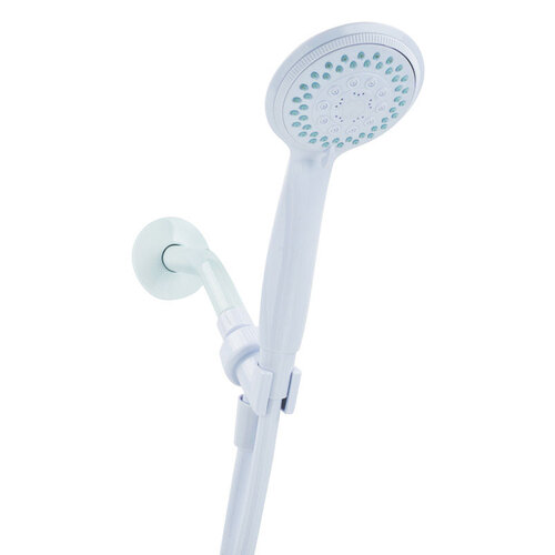 Handheld Showerhead White PVC 5 settings 1.8 gal White