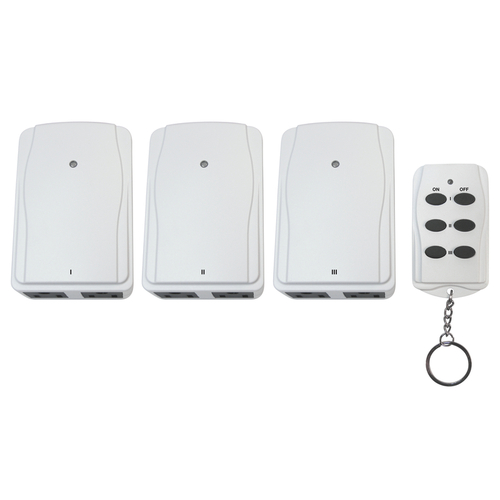Prime TNRC23PK-RC Wireless Remote with Grounded Outlets Indoor White White