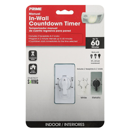 Prime TNIW060-RC Spring Wound Timer Indoor White White