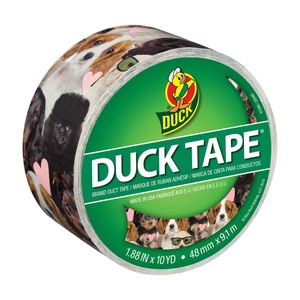 DUCK 4610028 Duct Tape 1.88" W X 10 yd L Multicolored Puppies Multicolored
