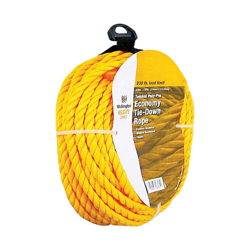 Tie-Down Rope 3/8" D X 50 ft. L Yellow Twisted Polypropylene Yellow