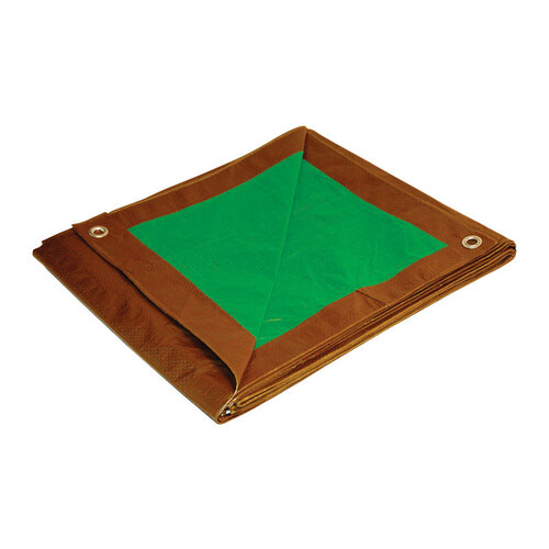 Reversible Tarp . Dry Top 12 ft. W X 16 ft. L Medium Duty Polyethylene Brown/Green Brown/Green