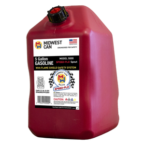 5 Gallon -2 Pack Red Gas Can Midwest 