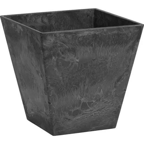 Planter Artstone 8" H X 7.8" W X 7.8" D Resin Ella Black Black