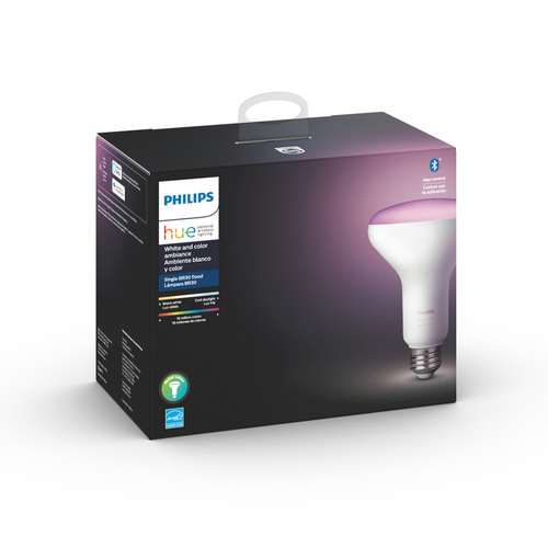 Philips 548503 LED Smart Bulb Hue BR30 E26 (Medium) Color Changing 65 W Frosted